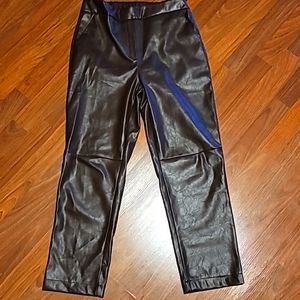 New Womens Fashion Nova brown vegan leather straight leg trousers. Sz M